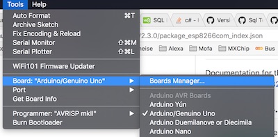 Arduino IDE Boardmanger