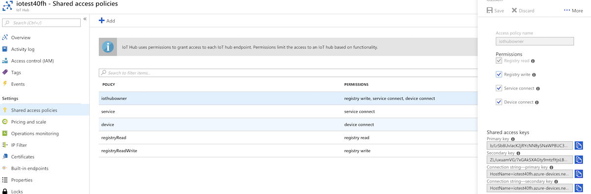 Azure IoT Hub Connection String